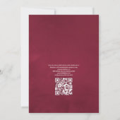 QR-Code für Burgund und Peach Rustic Floral Weddin Einladung (Rückseite)