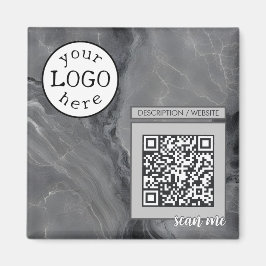 QR-Code für Business / Event Elegant Gray Marble Magnet