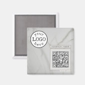QR Code für Business / Event Eleganter weißer Marm Magnet (Vorderseite/Rückseite)
