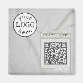 QR Code für Business / Event Eleganter weißer Marm Magnet (Vorne)
