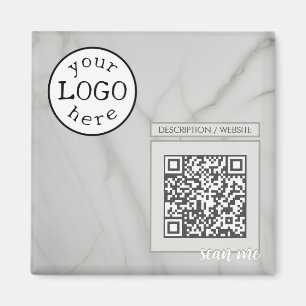 QR Code für Business / Event Eleganter weißer Marm Magnet
