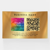 QR-Code für Business-Logos Gold Außenwerbung Banner (Horizontal)