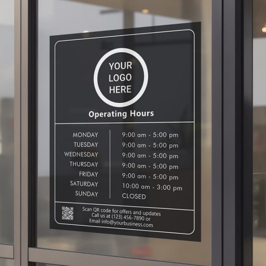 QR-Code für Business-Logos in Schwarz und Weiß Fensteraufkleber