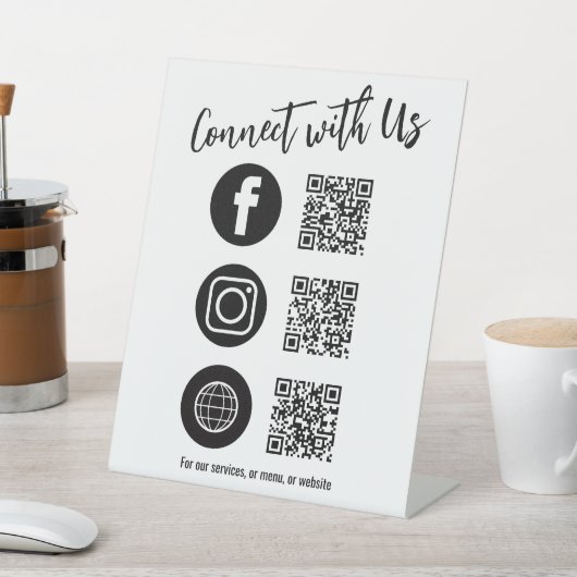 QR Code für Business Tabletop Sockelschild (In SItu)