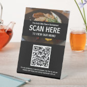 QR-Code für Café oder Restaurant Tabletop-Zeichen Sockelschild (In Situ)