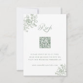 QR-Code für Classic Bloom Garden Sage Green Weddin RSVP Karte (Vorderseite)