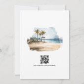 QR-Code für Coastal Chic Beach Wedding Einladung (Rückseite)