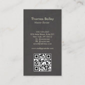 QR-Code für coolen Vintagen Barberladen Visitenkarte (Rückseite)