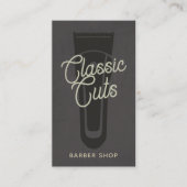 QR-Code für coolen Vintagen Barberladen Visitenkarte (Vorderseite)