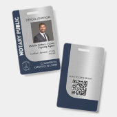 QR-Code für das berufliche Blue Silver Notary Logo Ausweis (Front & Back)