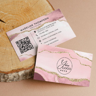 QR-Code für das berufliche Rosa Agate Company Visitenkarte