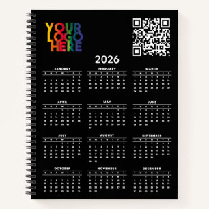 QR-Code für das Black 2026 Calendar Business-Logo Notizblock