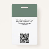Qr-Code für das Business-Logo "Sage Green Employee Ausweis (Rückseite)
