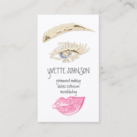 QR-Code für das dauerhafte Logo "Lash Brow" Gold P Visitenkarte (Vorderseite)