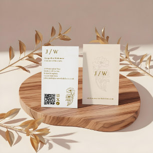 QR-Code für das elegante Minimal-Floral-Logo Visitenkarte
