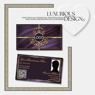 QR-Code für das extravagante Royal Lila Crown Logo Visitenkarte