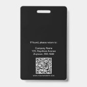 QR-Code für das Foto von Mitarbeitern Schwarz-weiß Ausweis (Rückseite)