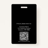QR-Code für das Foto von Mitarbeitern Schwarz-weiß Ausweis (Rückseite)