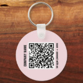 QR-Code für das Geschäft in Rosa Schlüsselanhänger (Rückseite)
