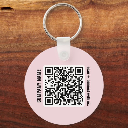 QR-Code für das Geschäft in Rosa Schlüsselanhänger (Rückseite)