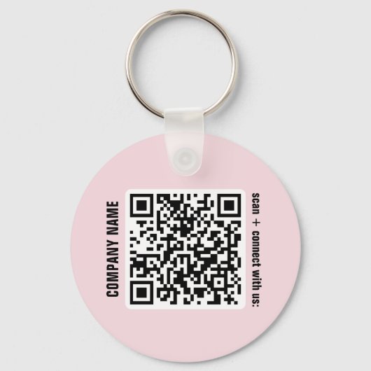QR-Code für das Geschäft in Rosa Schlüsselanhänger (Rückseite)