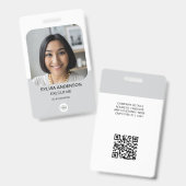 QR-Code für das grau benutzerdefinierte Foto Mitar Ausweis (Vorder- & Rückseite)