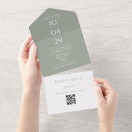 QR-Code für das Hochzeitdatum für die grüne Progra All In One Einladung
