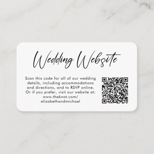 QR-Code für das Hochzeitsseiten von Website-Foto Begleitkarte (Vorderseite)