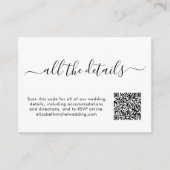 QR-Code für das Hochzeitsseiten von Website-Foto Begleitkarte (Vorderseite)