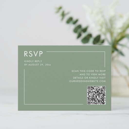 QR-Code für das Hochzeitsszendieren von RSVP-Einsc Karte (Stehend Vorderseite)