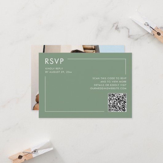 QR-Code für das Hochzeitsszendieren von RSVP-Einsc Karte (Vorderseite/Rückseite Beispiel)
