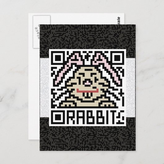 QR-Code für das Kaninchen Postkarte (Vorne/Hinten)