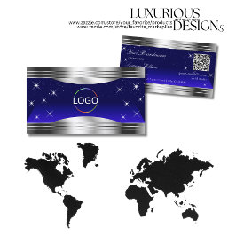 QR-Code für das Logo "Arful Night Sky Blue Silver  Visitenkarte