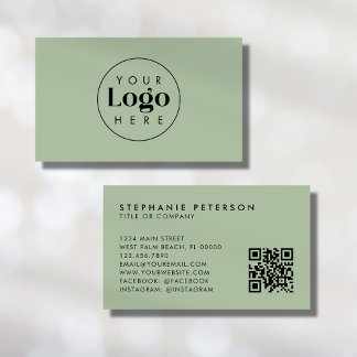 QR-Code für das Logo "Sage Green Elegante Custom C Visitenkarte