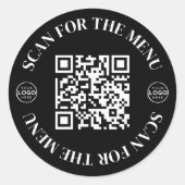 QR-Code für das Logo-Scan-Menü Runder Aufkleber (Vorderseite)