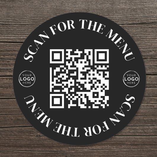 QR-Code für das Logo-Scan-Menü Runder Aufkleber