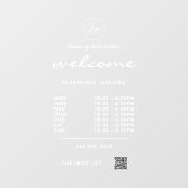 QR-Code für das Logo "White Welcome Openings" Fensteraufkleber (Blatt)