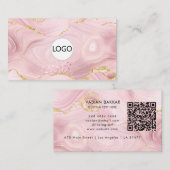 QR-Code für das moderne Beruflich-Rosa-Logo Visitenkarte (Vorne/Hinten)