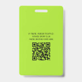 QR-Code für das moderne, helle grüne Freiwilligenl Ausweis (Rückseite)