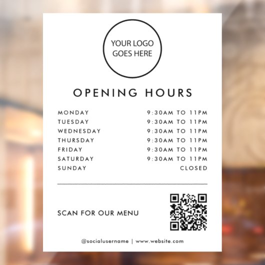 QR-Code für das Öffnen Minimalistischer Logos Fensteraufkleber (Blatt 2)