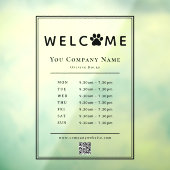 QR-Code für das Pet Clinic Openings Stunden Black Fensteraufkleber (Blatt 3)