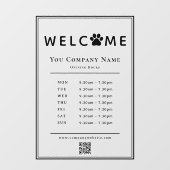 QR-Code für das Pet Clinic Openings Stunden Black Fensteraufkleber (Blatt)