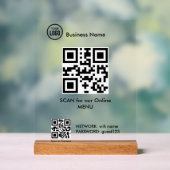 QR-Code für das Restaurant-Café-Menü Acrylschild (Neutral)