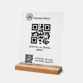 QR-Code für das Restaurant-Café-Menü Acrylschild (Winkel)