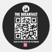 QR-Code für das Schwarzweiß-Zeitalter Runder Aufkleber (Vorderseite)