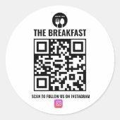 QR-Code für das Schwarzweiß-Zeitalter Runder Aufkleber (Vorderseite)