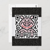 QR Code für das Schwein Postkarte (Vorne/Hinten)