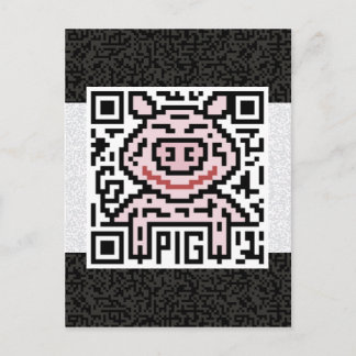 QR Code für das Schwein Postkarte