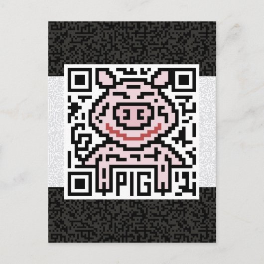 QR Code für das Schwein Postkarte (Vorderseite)