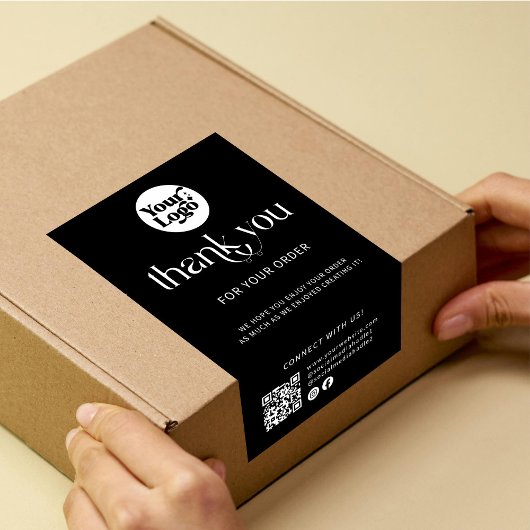 QR-Code für das Versand-Logo dank Siegel für die B Rechteckiger Aufkleber